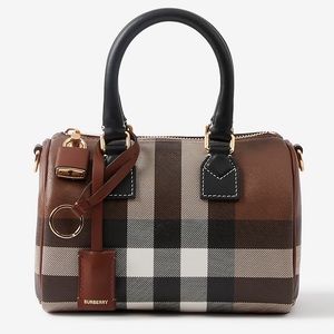 Burberry Mini Bowling Bag in Birch Brown Check